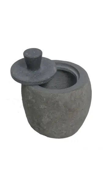 Product image 5 of the product “Small jar with separate lid, 18cm height, riverstone ”